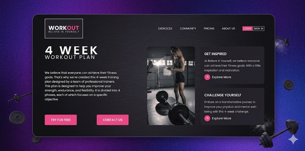 Believe in YourSelf - Sitio Web de Fitness